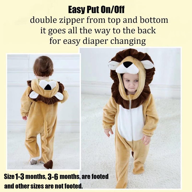 OLLULL Baby Lion Costumes Unisex Toddler Outfit Halloween Dress Up Romper 1-3 Months - Image 5